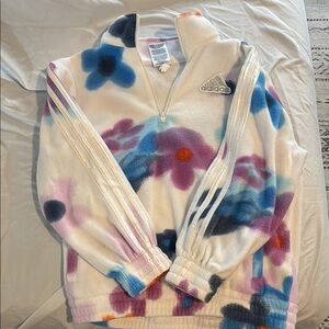 Adidas Girls Multicolor Floral Fleece Sweater